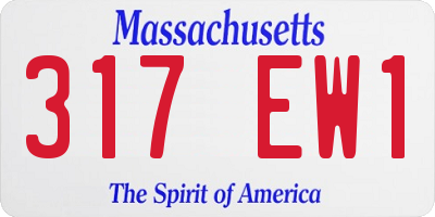 MA license plate 317EW1