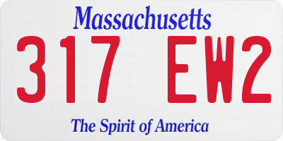 MA license plate 317EW2