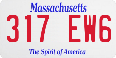 MA license plate 317EW6