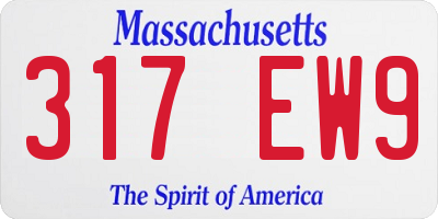 MA license plate 317EW9