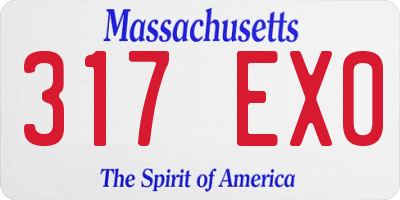 MA license plate 317EX0