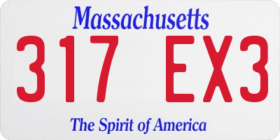 MA license plate 317EX3