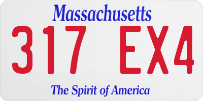 MA license plate 317EX4