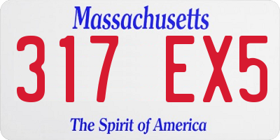 MA license plate 317EX5