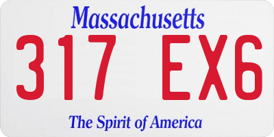 MA license plate 317EX6