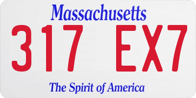 MA license plate 317EX7