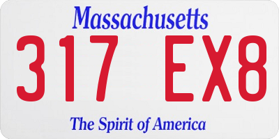 MA license plate 317EX8
