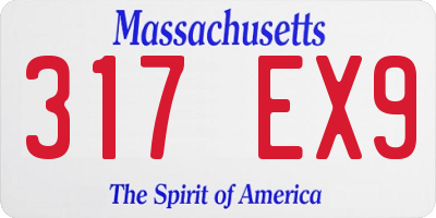 MA license plate 317EX9