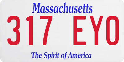 MA license plate 317EY0