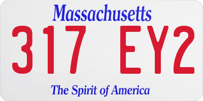MA license plate 317EY2