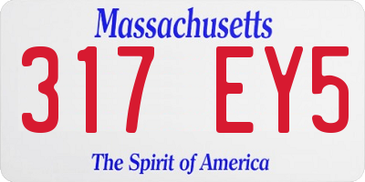 MA license plate 317EY5