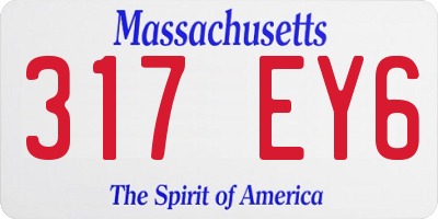 MA license plate 317EY6