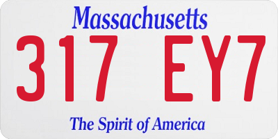 MA license plate 317EY7