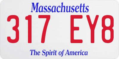 MA license plate 317EY8