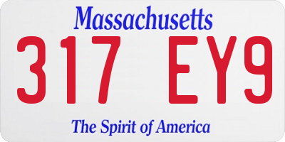 MA license plate 317EY9