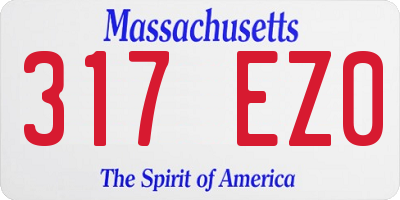 MA license plate 317EZ0