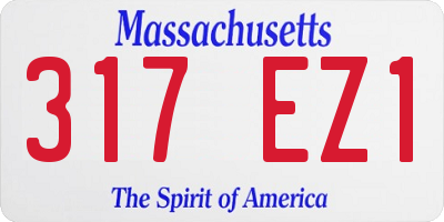 MA license plate 317EZ1