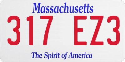 MA license plate 317EZ3