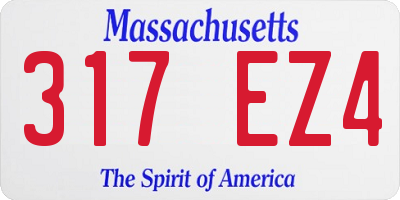 MA license plate 317EZ4