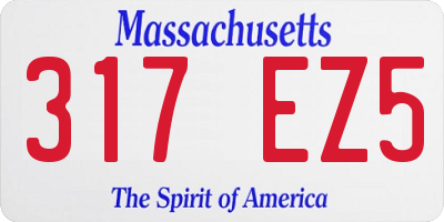MA license plate 317EZ5