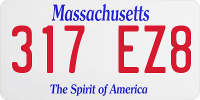 MA license plate 317EZ8