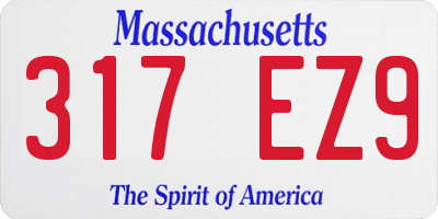 MA license plate 317EZ9
