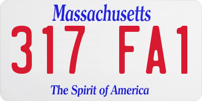 MA license plate 317FA1