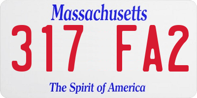 MA license plate 317FA2