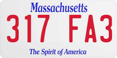 MA license plate 317FA3