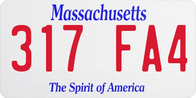 MA license plate 317FA4