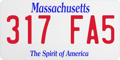 MA license plate 317FA5