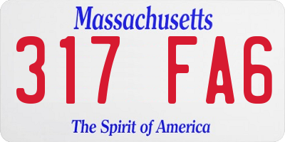 MA license plate 317FA6