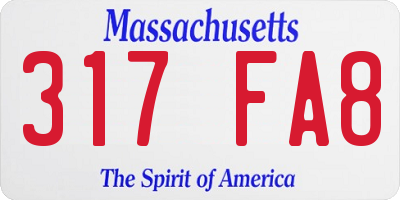 MA license plate 317FA8