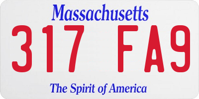 MA license plate 317FA9