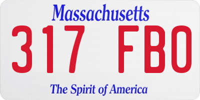 MA license plate 317FB0