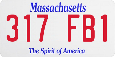 MA license plate 317FB1