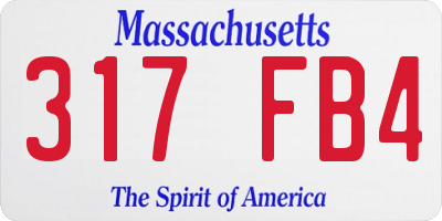 MA license plate 317FB4