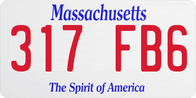 MA license plate 317FB6