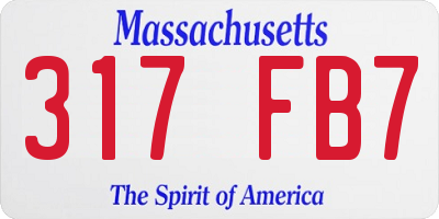 MA license plate 317FB7