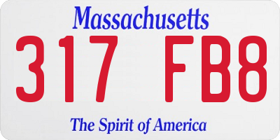 MA license plate 317FB8