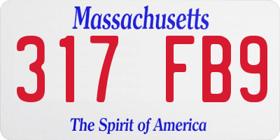 MA license plate 317FB9