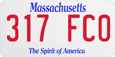 MA license plate 317FC0