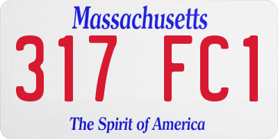 MA license plate 317FC1