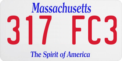 MA license plate 317FC3