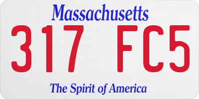 MA license plate 317FC5