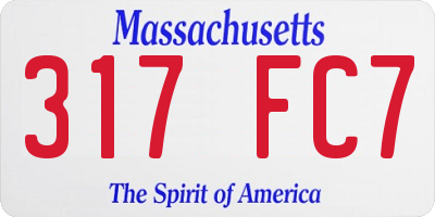 MA license plate 317FC7