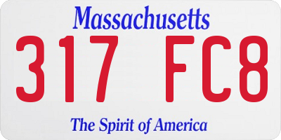 MA license plate 317FC8