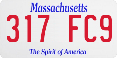 MA license plate 317FC9