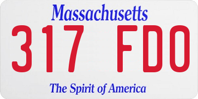 MA license plate 317FD0