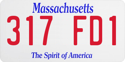 MA license plate 317FD1